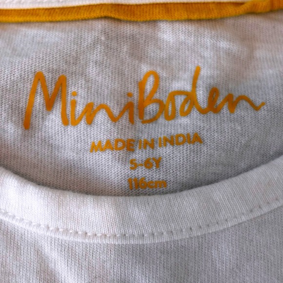 Mini Boden Girls White Embroidered Bunny Rabbit Bird T-Shirt 5-6Y Crewel - Picture 5 of 8
